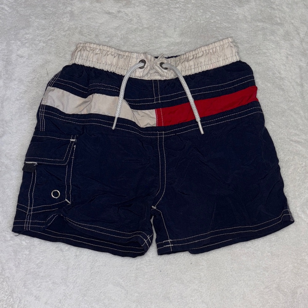 Tommy Hilfiger Navy and Red swim Shorts